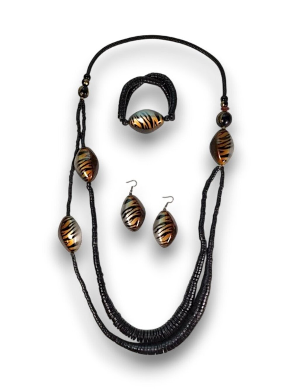 Tiger Stripe Necklace, Bracelet & Earrings Set - Picture 8 of 10